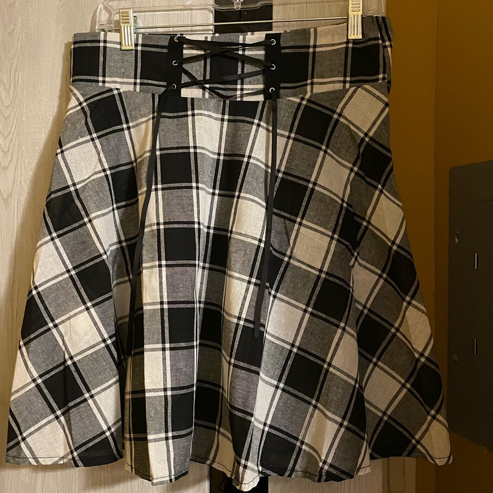 Sexy plaid lingerie skirt